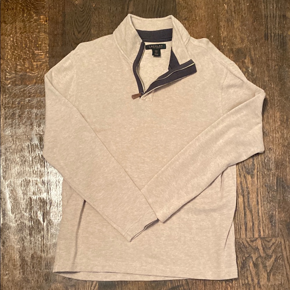 Beige Quarter-Zip Pullover